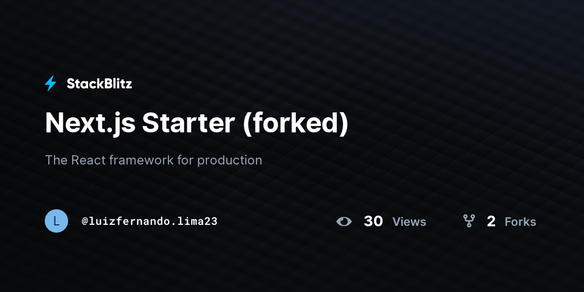 Next.js Starter (forked) - StackBlitz