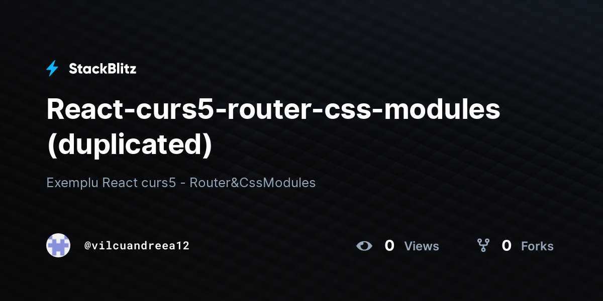 React-curs5-router-css-modules (duplicated) - StackBlitz