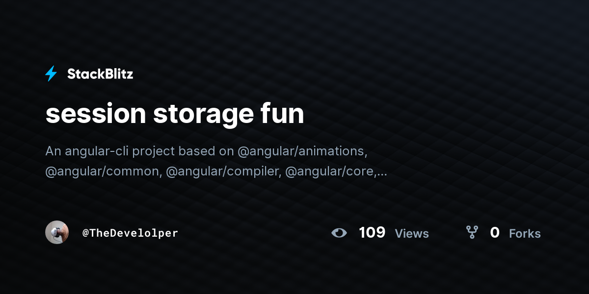 session storage fun - StackBlitz