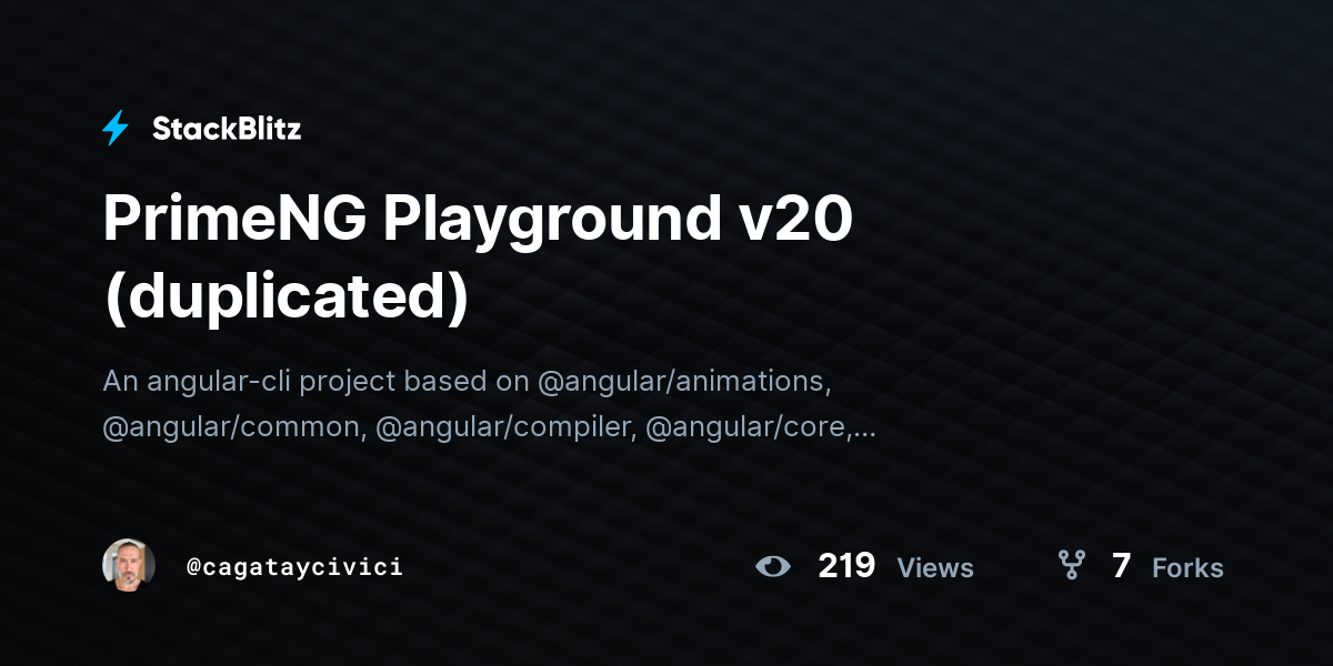 PrimeNG Playground v20 (duplicated) - StackBlitz