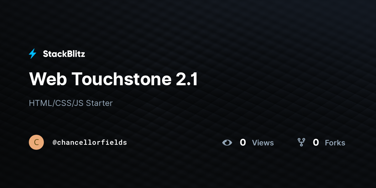 Web Touchstone 2.1 - StackBlitz