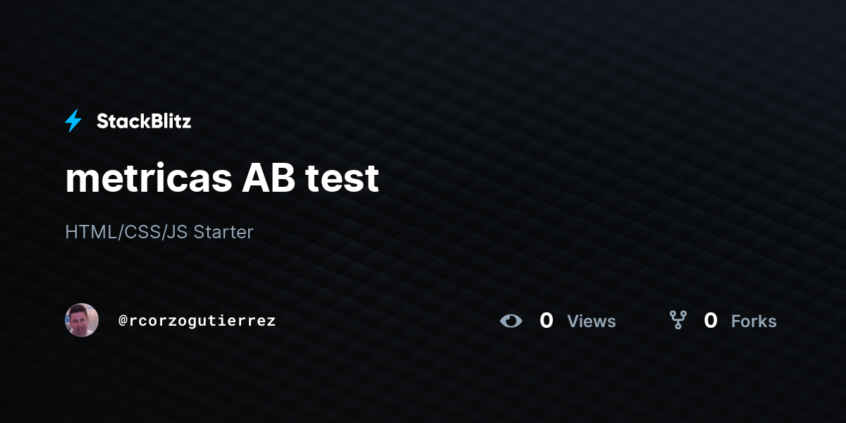 metricas AB test - StackBlitz