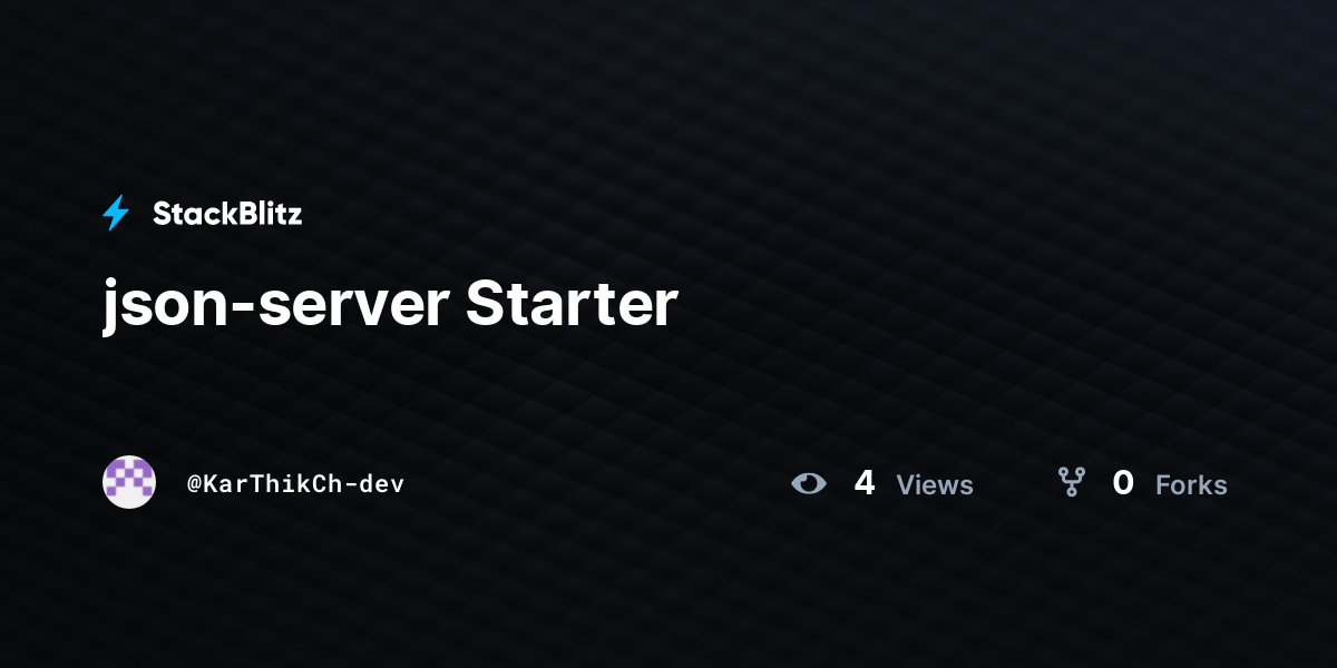 json-server Starter - StackBlitz