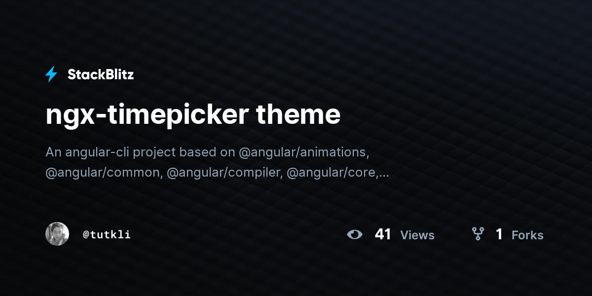 ngx-timepicker theme - StackBlitz