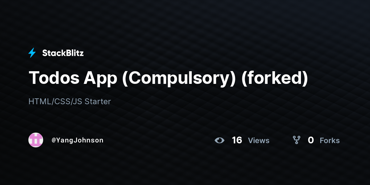 Todos App (Compulsory) (forked) - StackBlitz