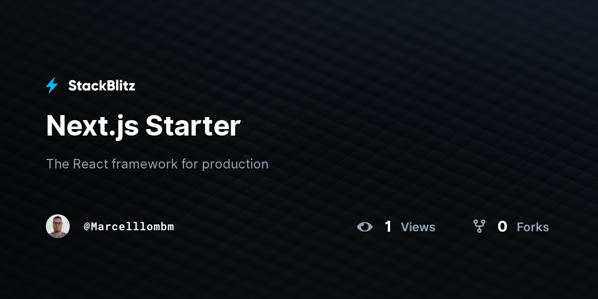 Next.js Starter - StackBlitz