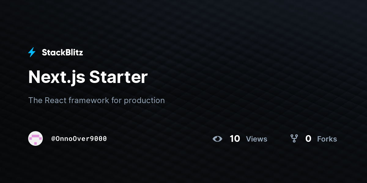 Next.js Starter - StackBlitz