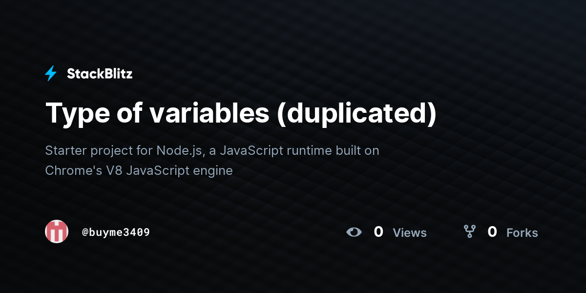 Type of variables (duplicated) - StackBlitz