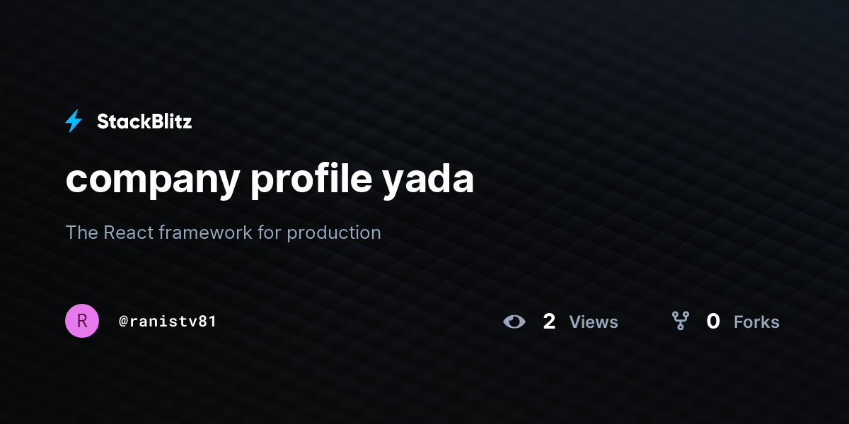 company profile yada - StackBlitz