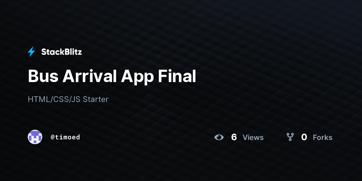 Bus Arrival App Final - StackBlitz