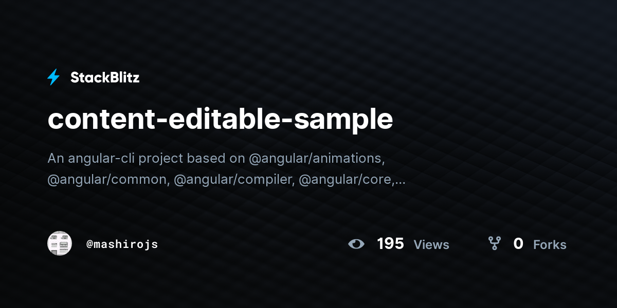 content-editable-sample - StackBlitz