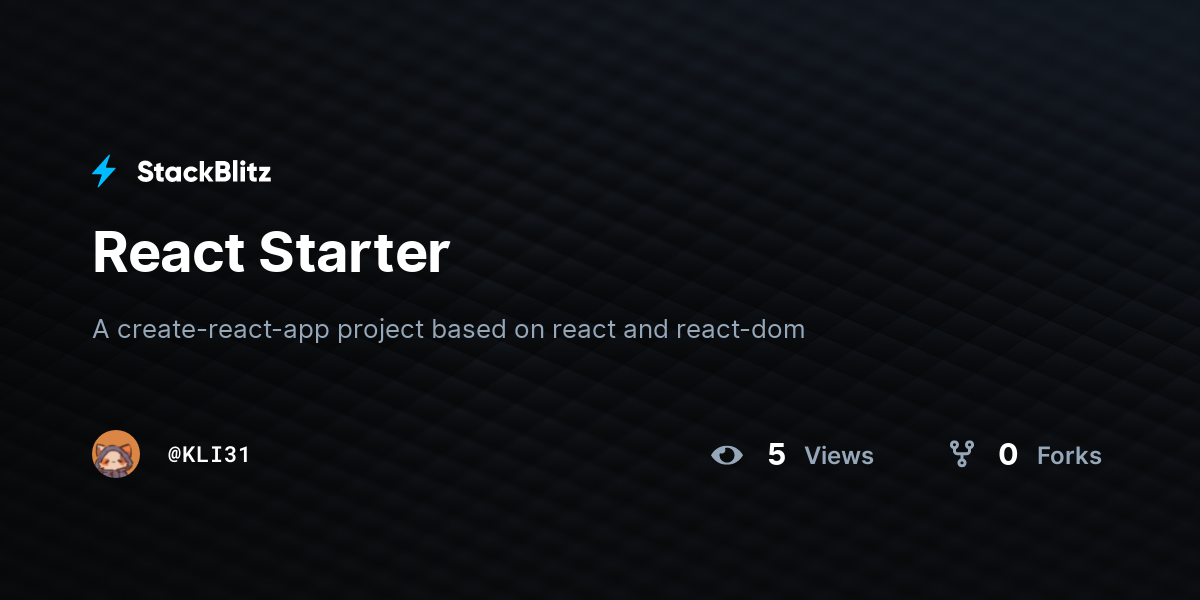React Starter - StackBlitz