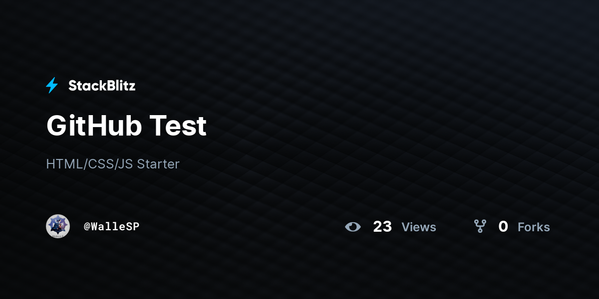GitHub Test - StackBlitz
