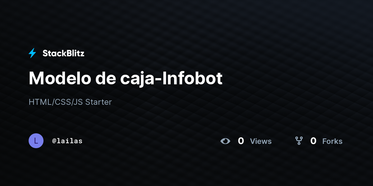 Modelo de caja-Infobot - StackBlitz