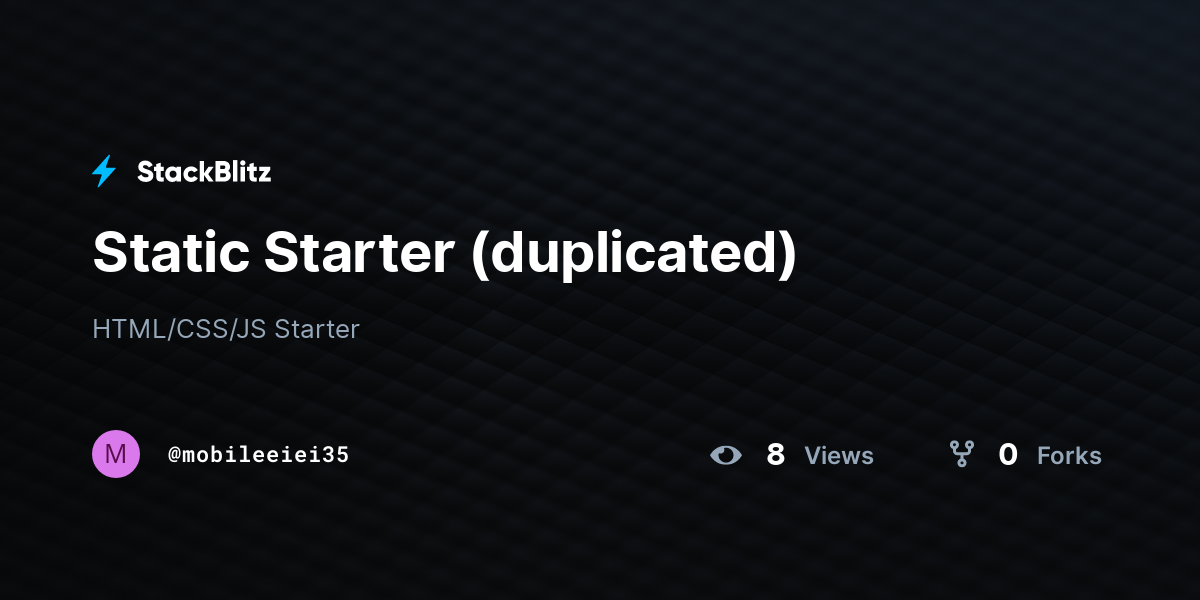 Static Starter (duplicated) - StackBlitz