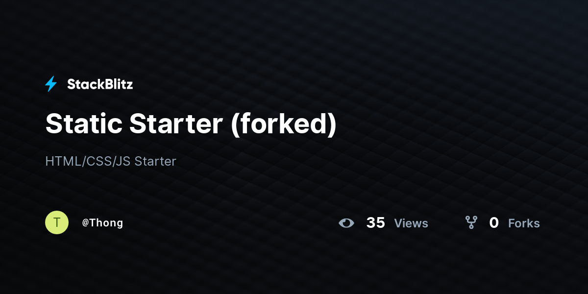 Static Starter (forked) - StackBlitz