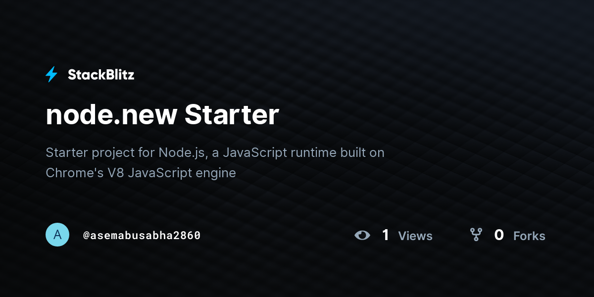 node.new Starter - StackBlitz