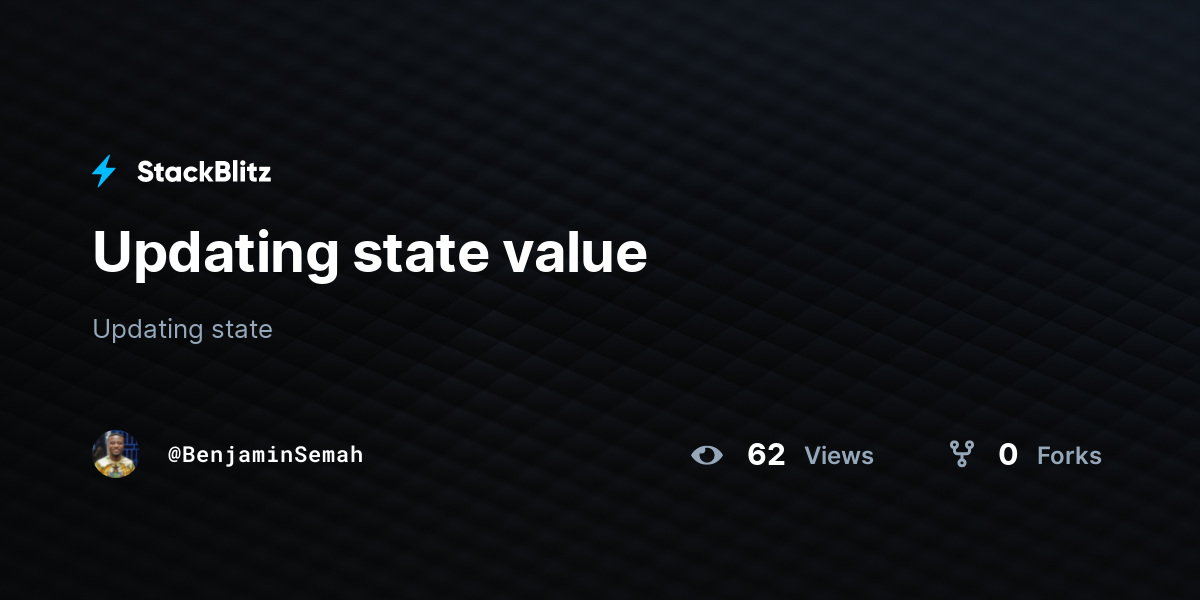 Updating state value - StackBlitz