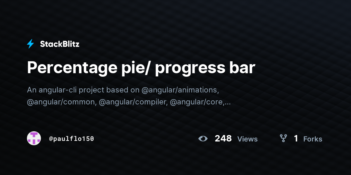 Percentage pie/ progress bar - StackBlitz