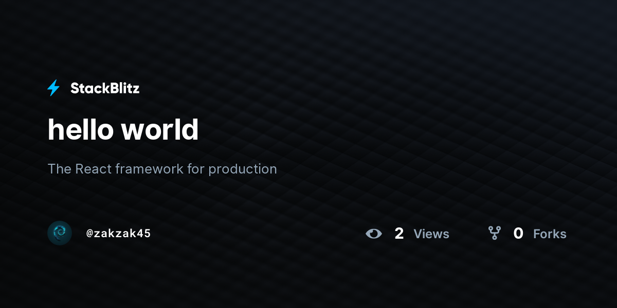 hello world - StackBlitz