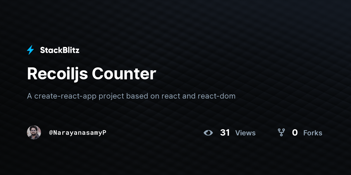 Recoiljs Counter - StackBlitz