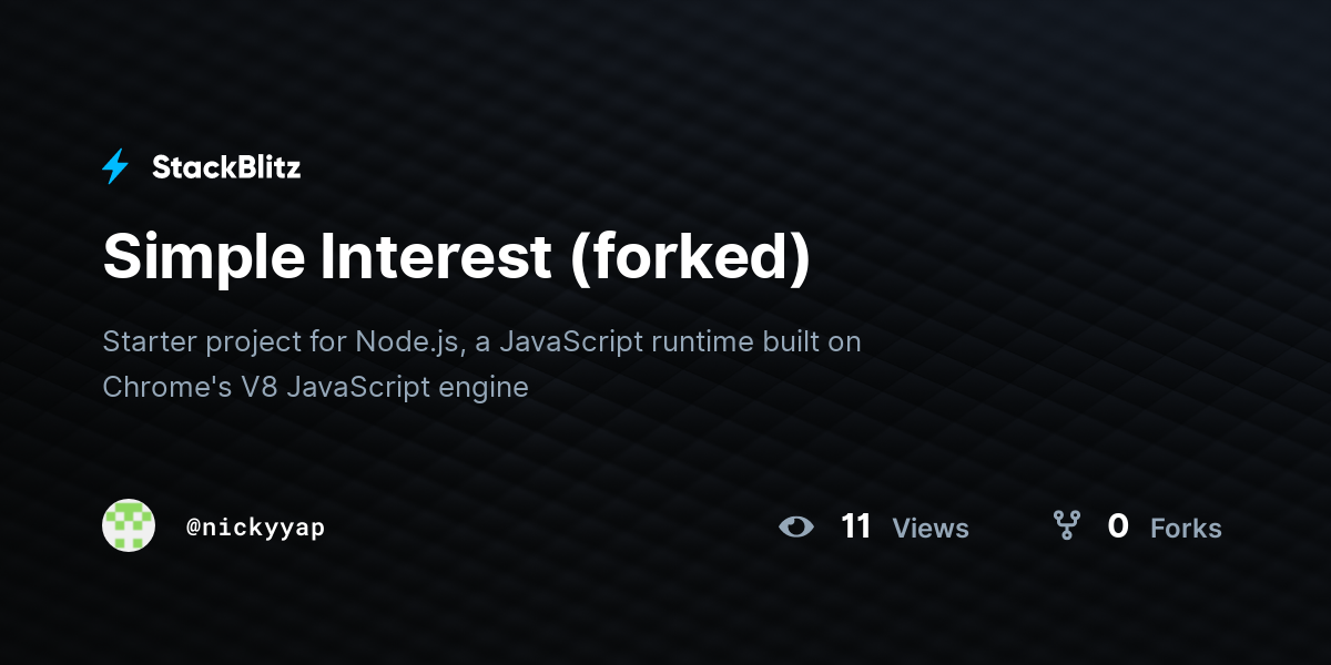 Simple Interest (forked) - StackBlitz