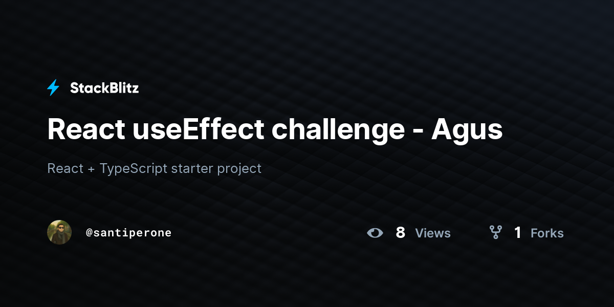 React useEffect challenge - Agus - StackBlitz