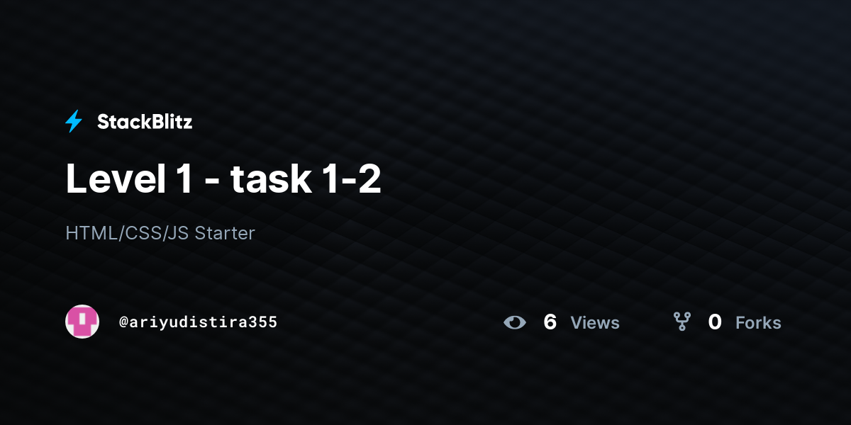 Level 1 - task 1-2 - StackBlitz