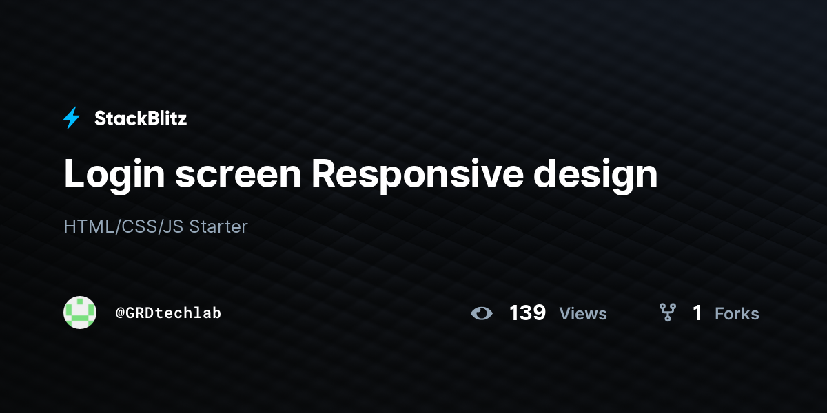 Login screen Responsive design - StackBlitz