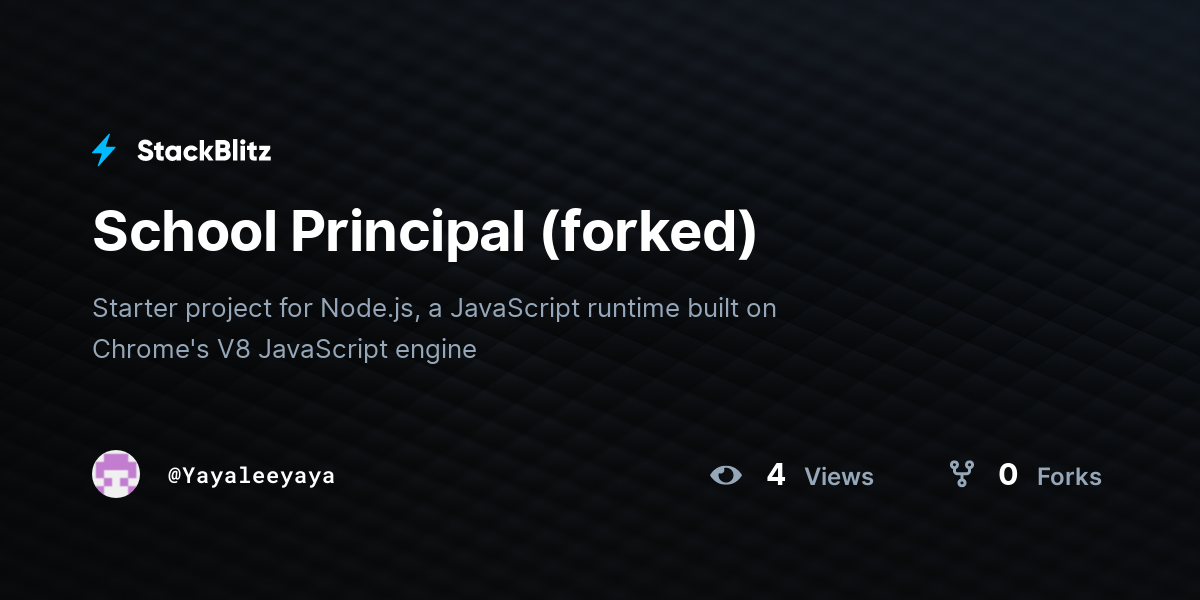 School Principal (forked) - StackBlitz