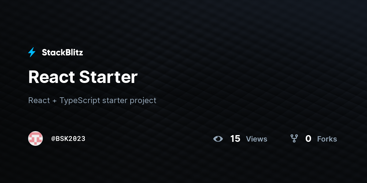 React Starter - StackBlitz