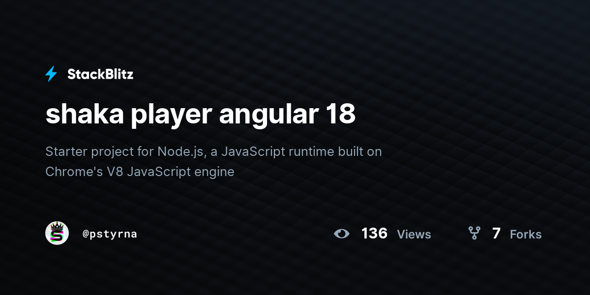 shaka player angular 18 - StackBlitz
