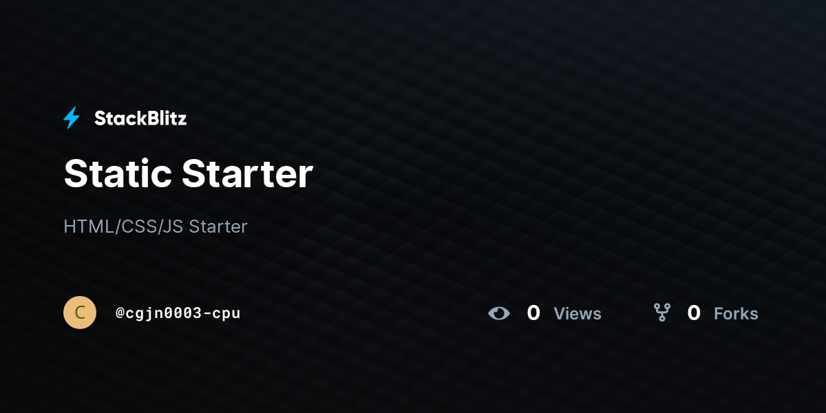 Static Starter - StackBlitz