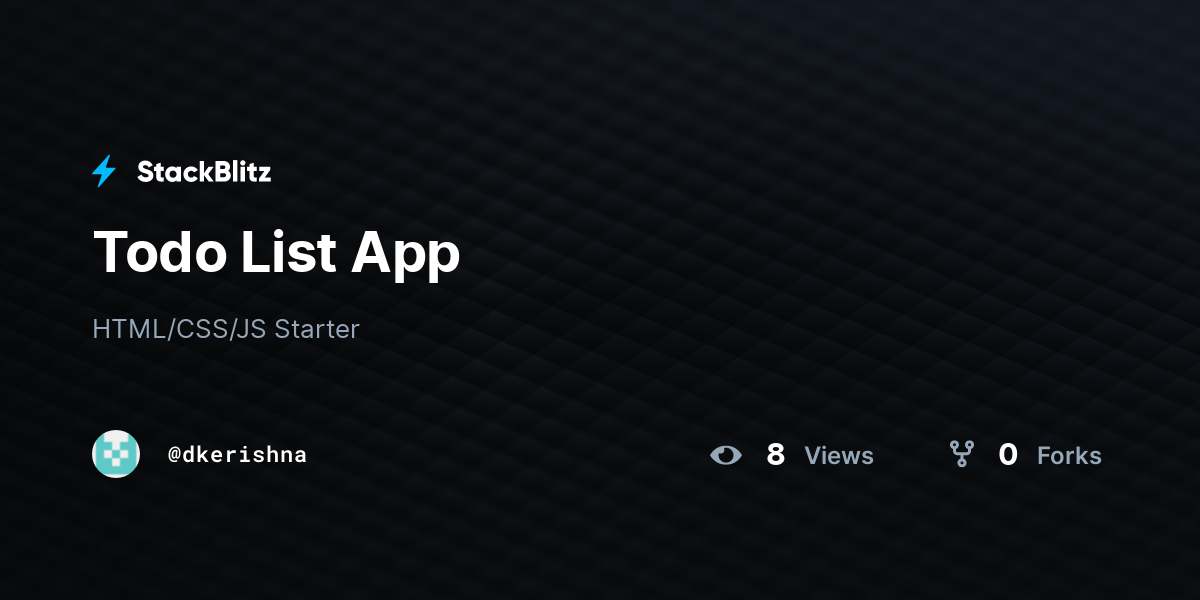 Todo List App - StackBlitz