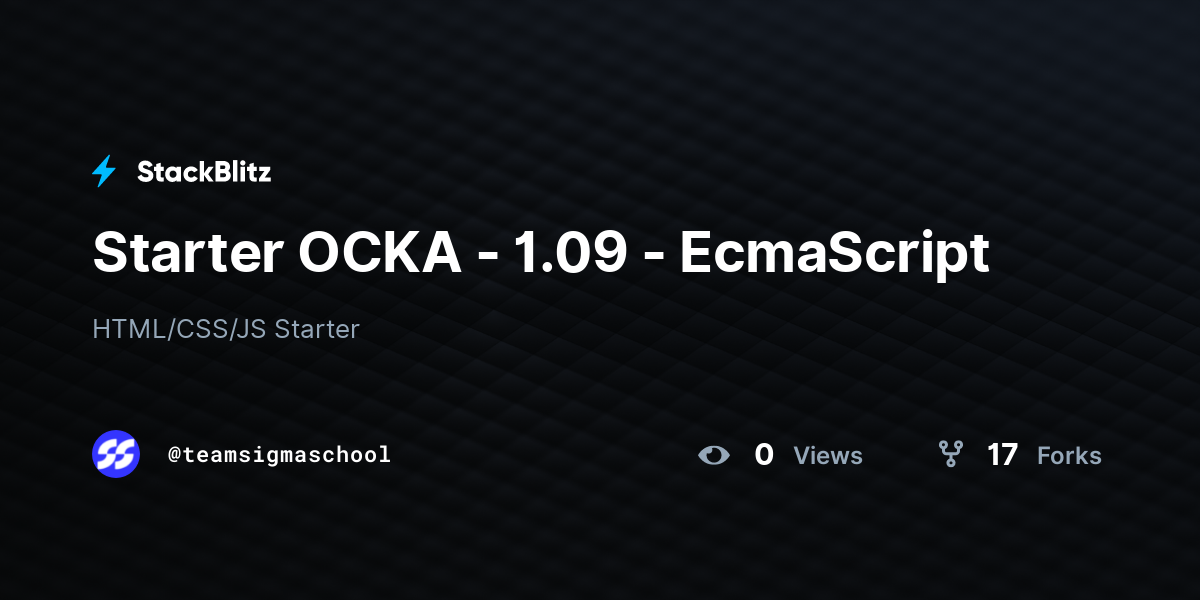 OCKA - 1.09 - EcmaScript - StackBlitz