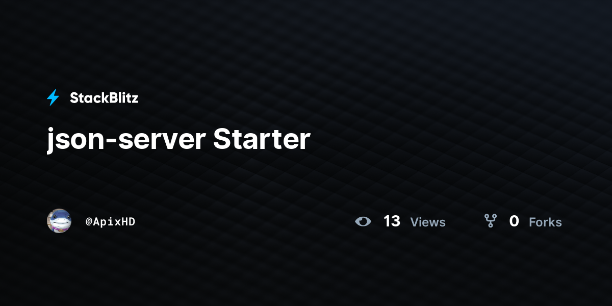 json-server Starter - StackBlitz
