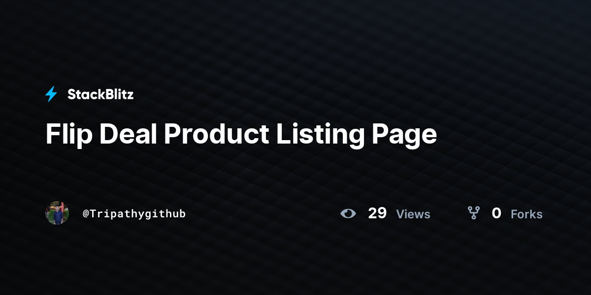 Flip Deal Product Listing Page - StackBlitz