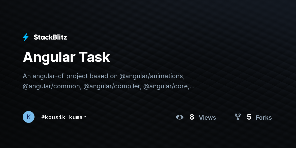 Angular Task - StackBlitz