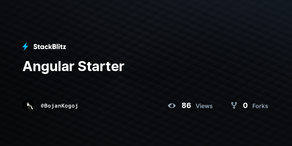 Angular Starter - StackBlitz