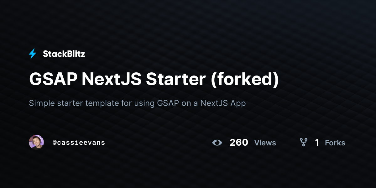 GSAP NextJS Starter (forked) - StackBlitz