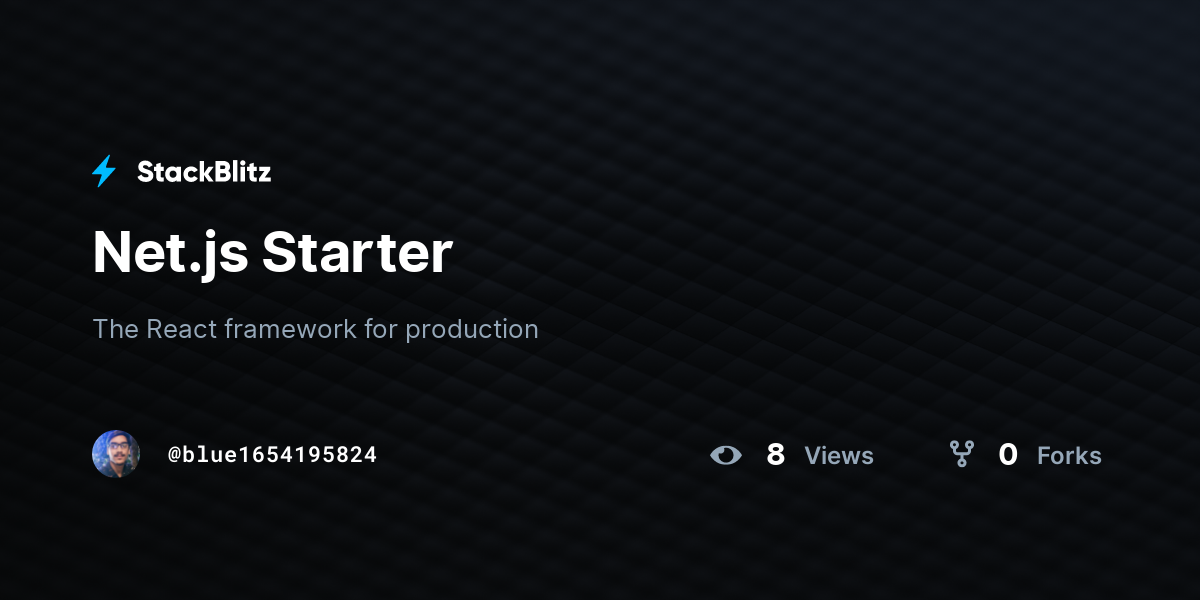 Net.js Starter - StackBlitz