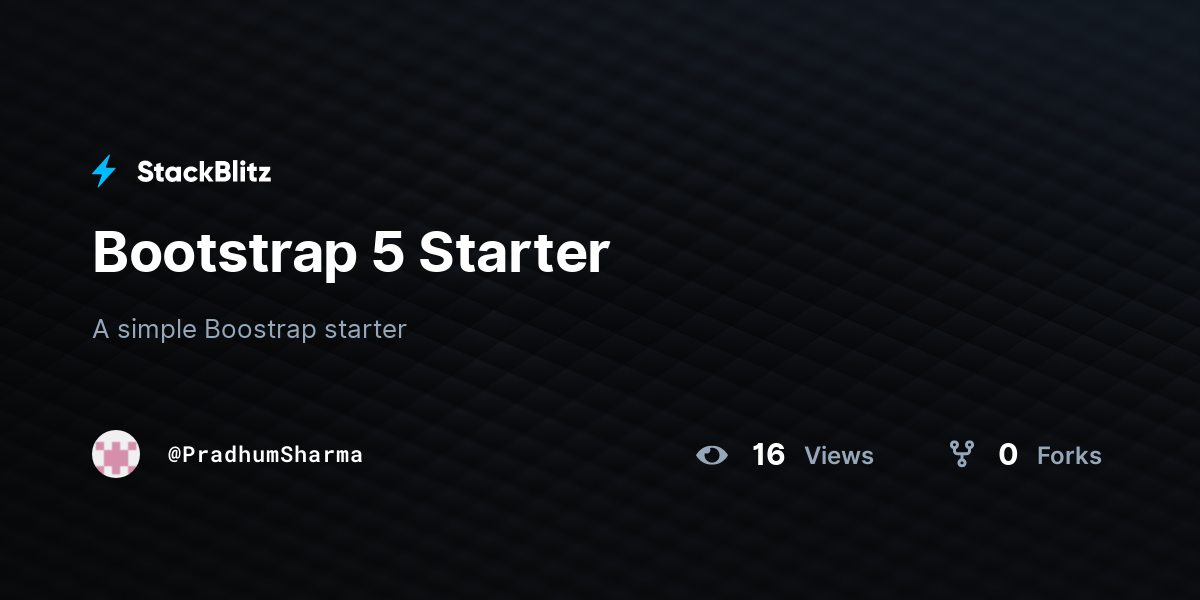 Bootstrap 5 Starter - StackBlitz