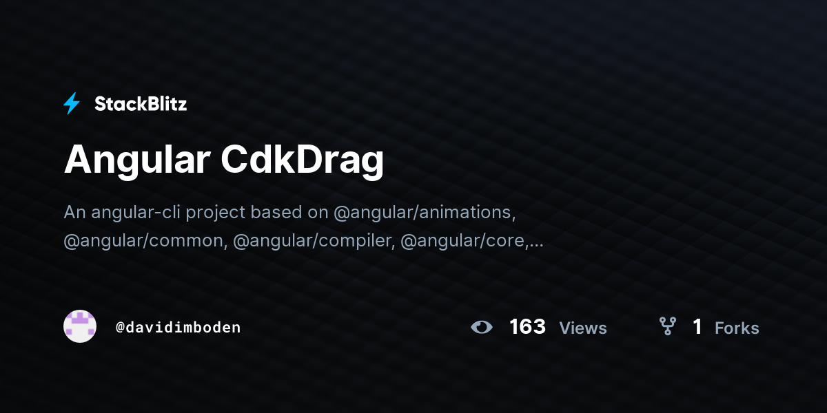 Angular CdkDrag - StackBlitz