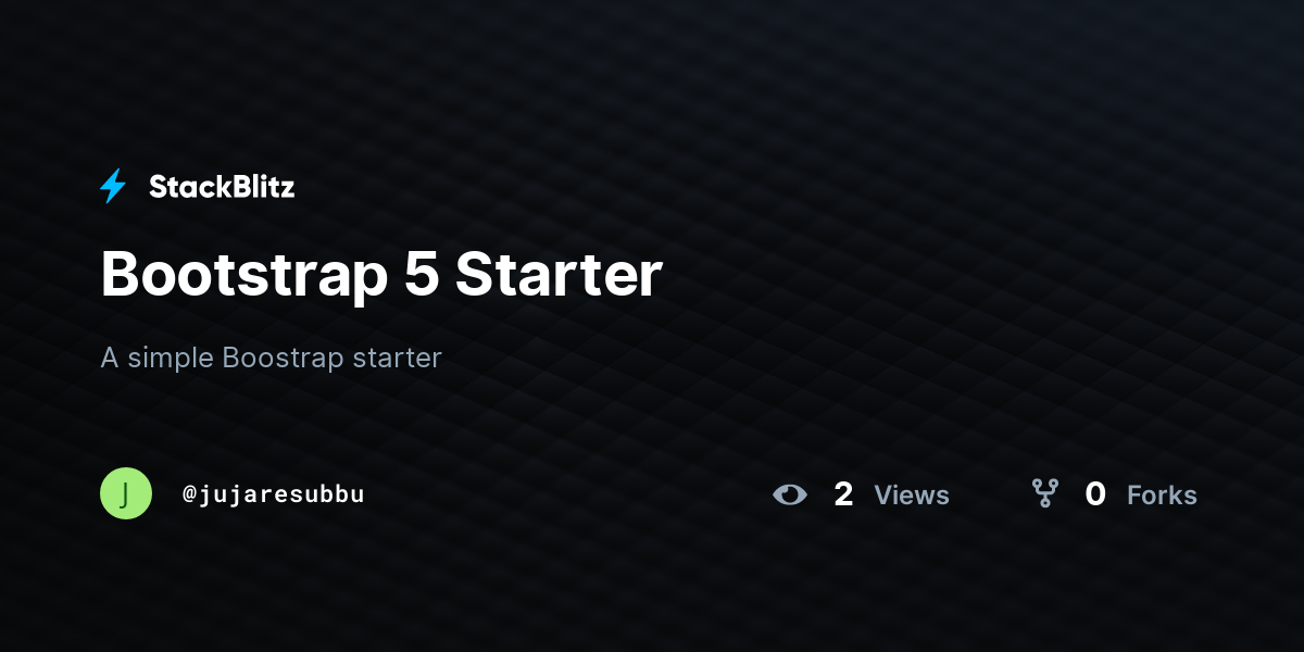 Bootstrap 5 Starter - StackBlitz