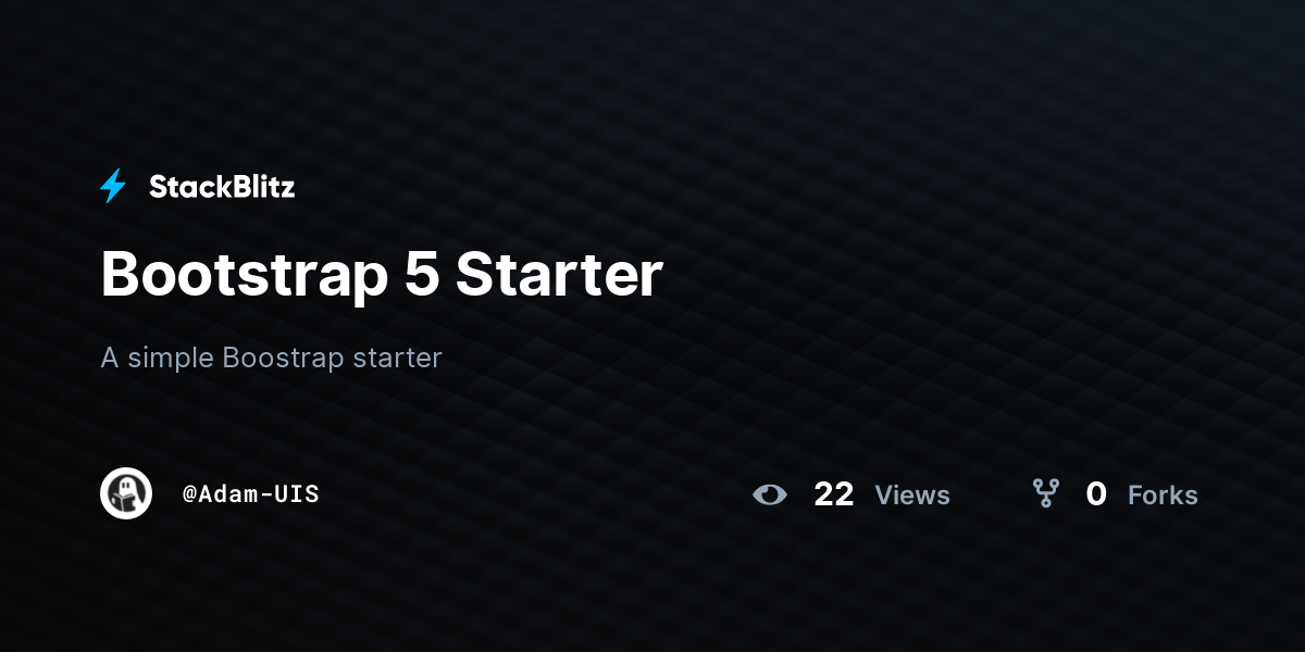 Bootstrap 5 Starter - StackBlitz