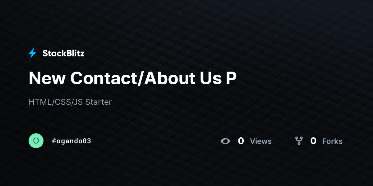 New Contact/About Us P - StackBlitz
