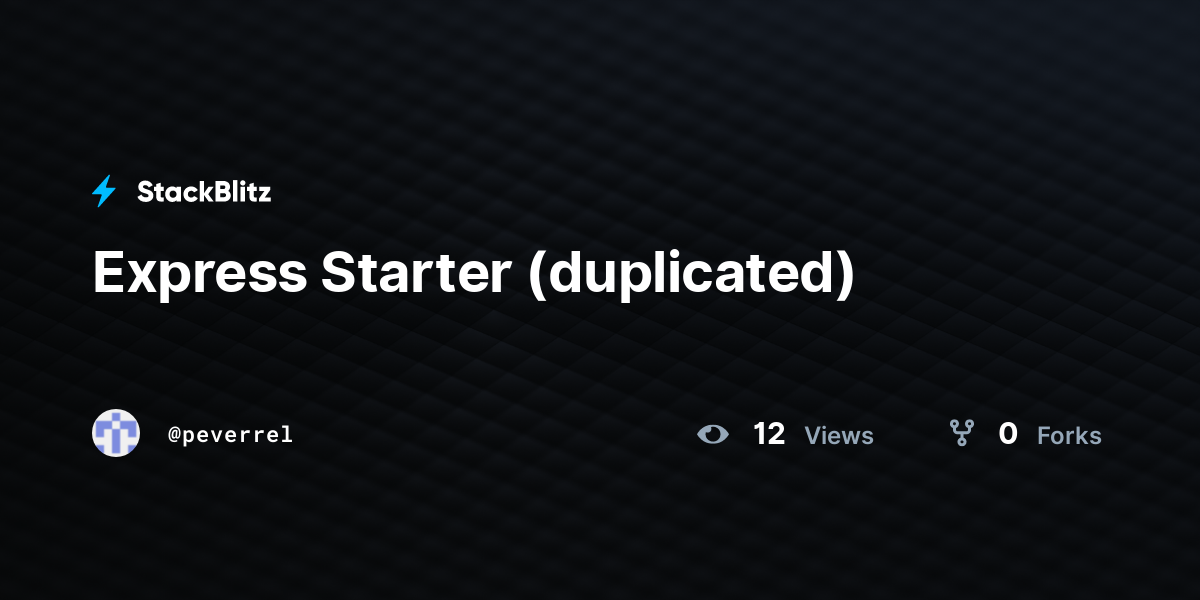 Express Starter (duplicated) - StackBlitz