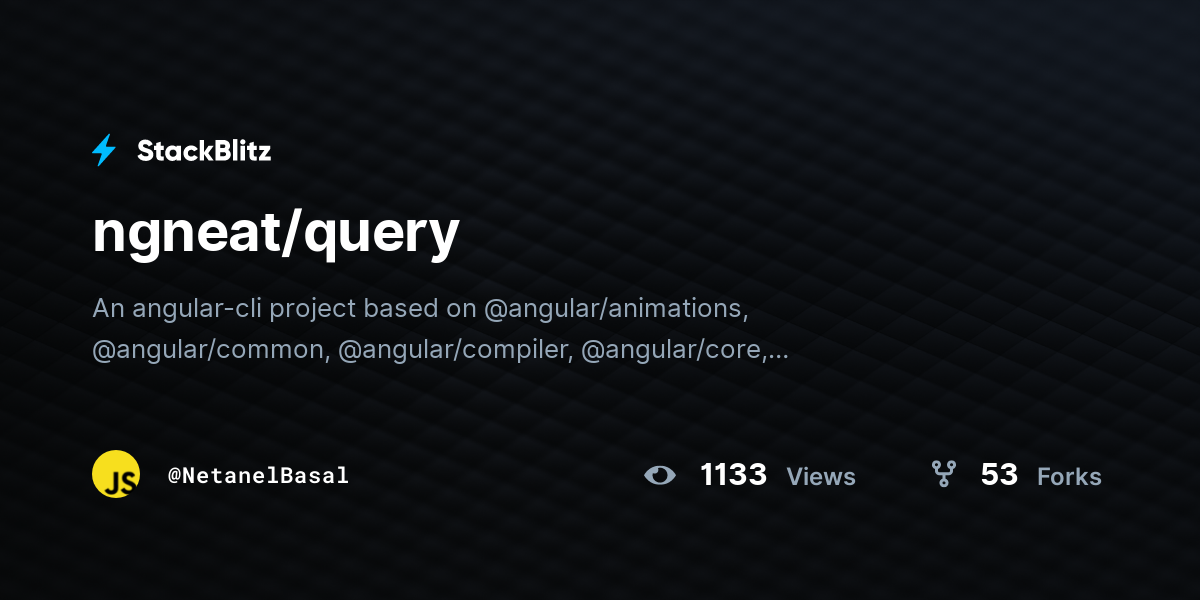ngneat/query - StackBlitz