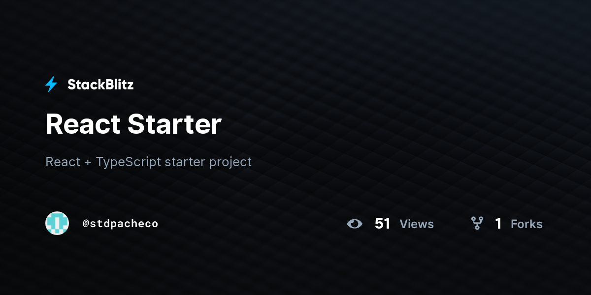 React Starter - StackBlitz