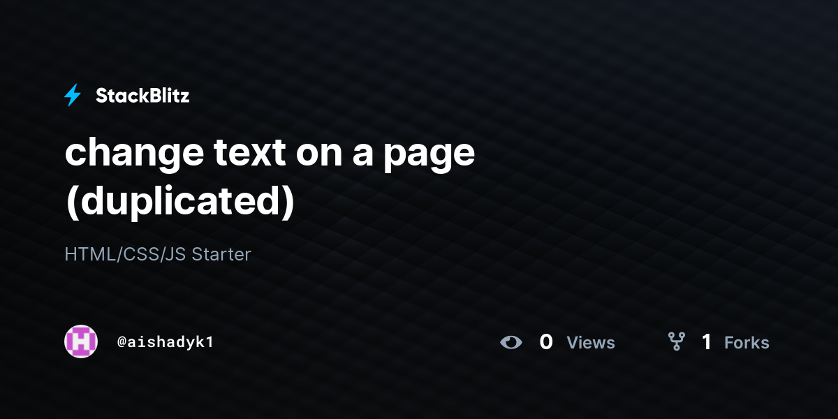 change text on a page (duplicated) - StackBlitz